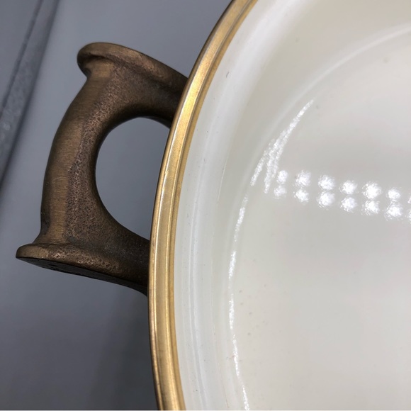 10.5” Asta Enamelware Dutch Oven Floral Enamel on Cast Iron w/ Brass Germany - Picture 4 of 6